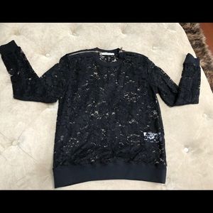 Givenchi black lace blouse.